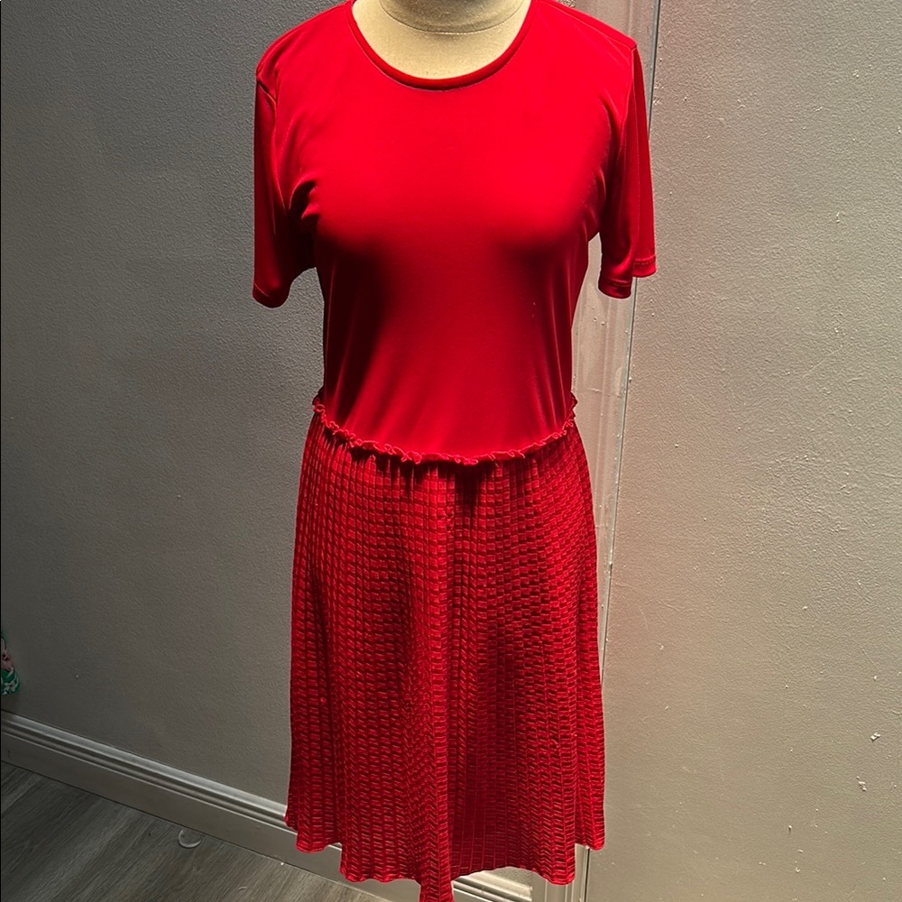 Zara women’s Vibrant Red Short Sleeve Dress size small